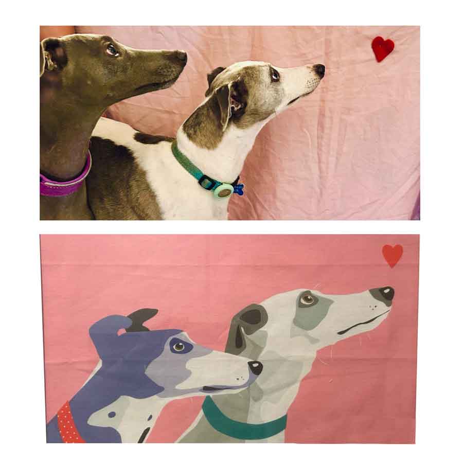 Greyhound Love tea towel