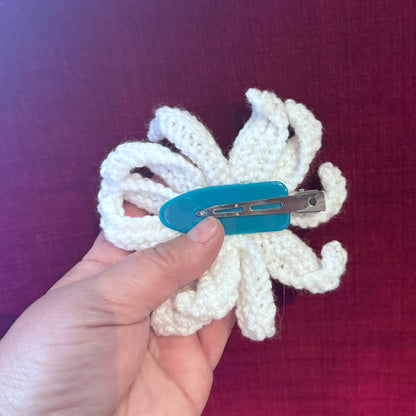 Funky knitted hair clips