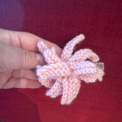 Funky knitted hair clips