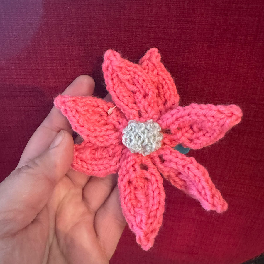 Funky knitted hair clips