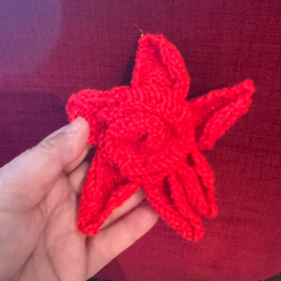 Funky knitted hair clips