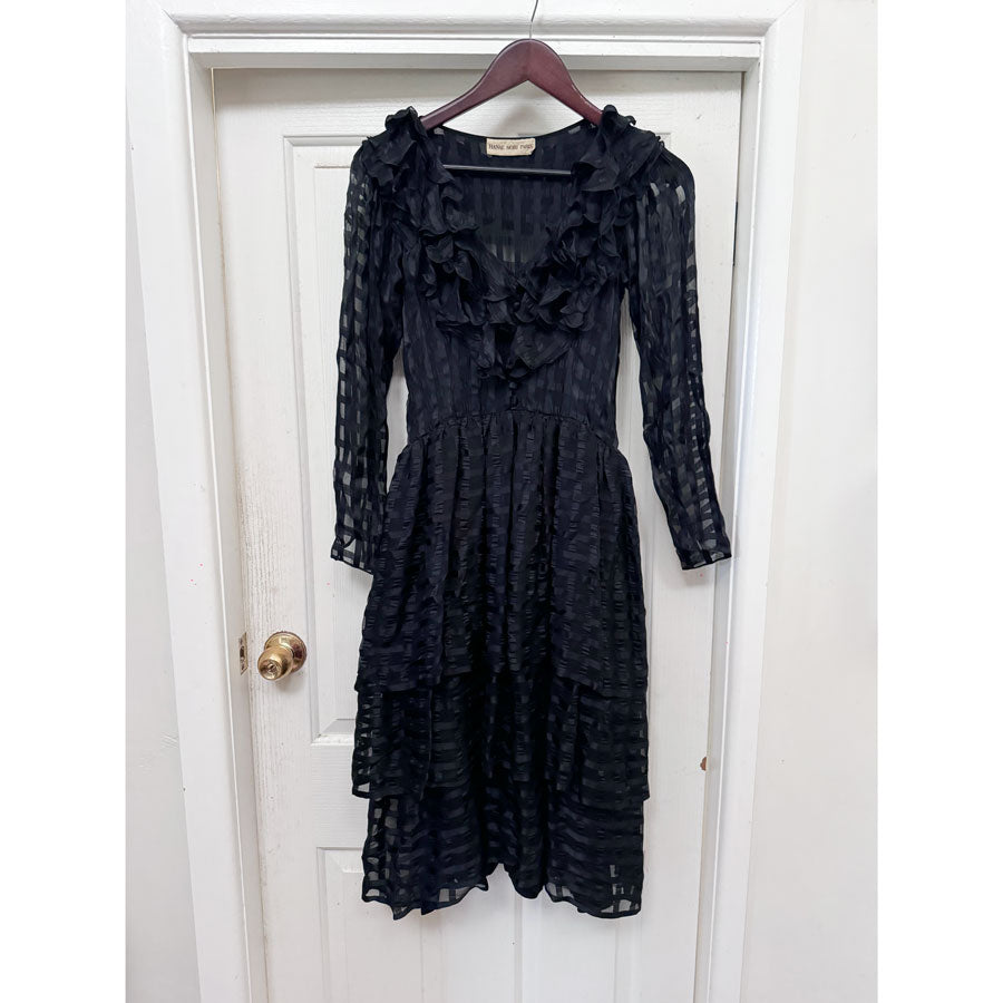 Designer Hanae Mori black cocktail dress