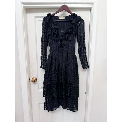 Designer Hanae Mori black cocktail dress