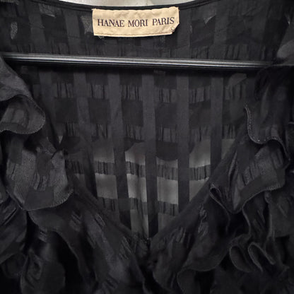Designer Hanae Mori black cocktail dress
