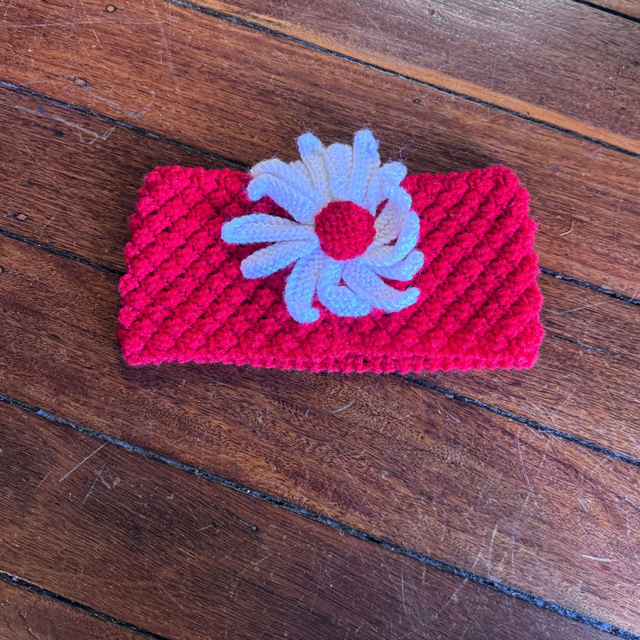 Red flower headband