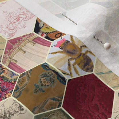 Fabric : Hexagon Bees & Flowers small scale