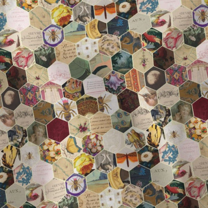 Fabric : Hexagon Bees & Flowers small scale