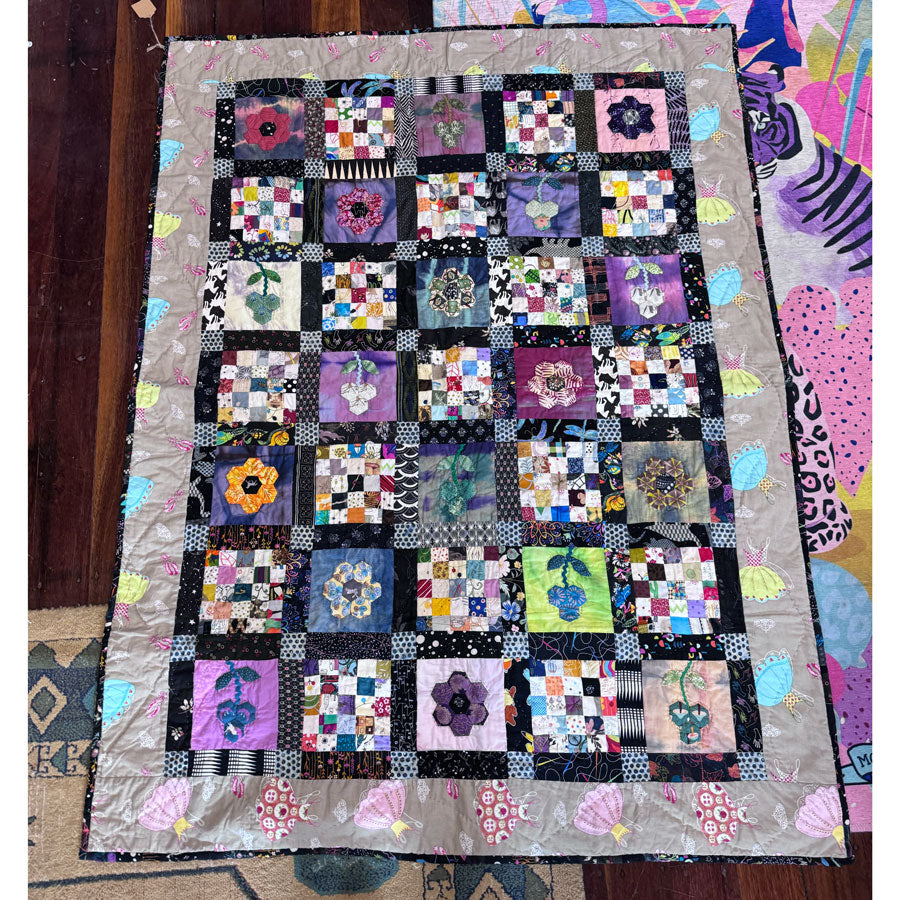 Handmade hexagon quilt