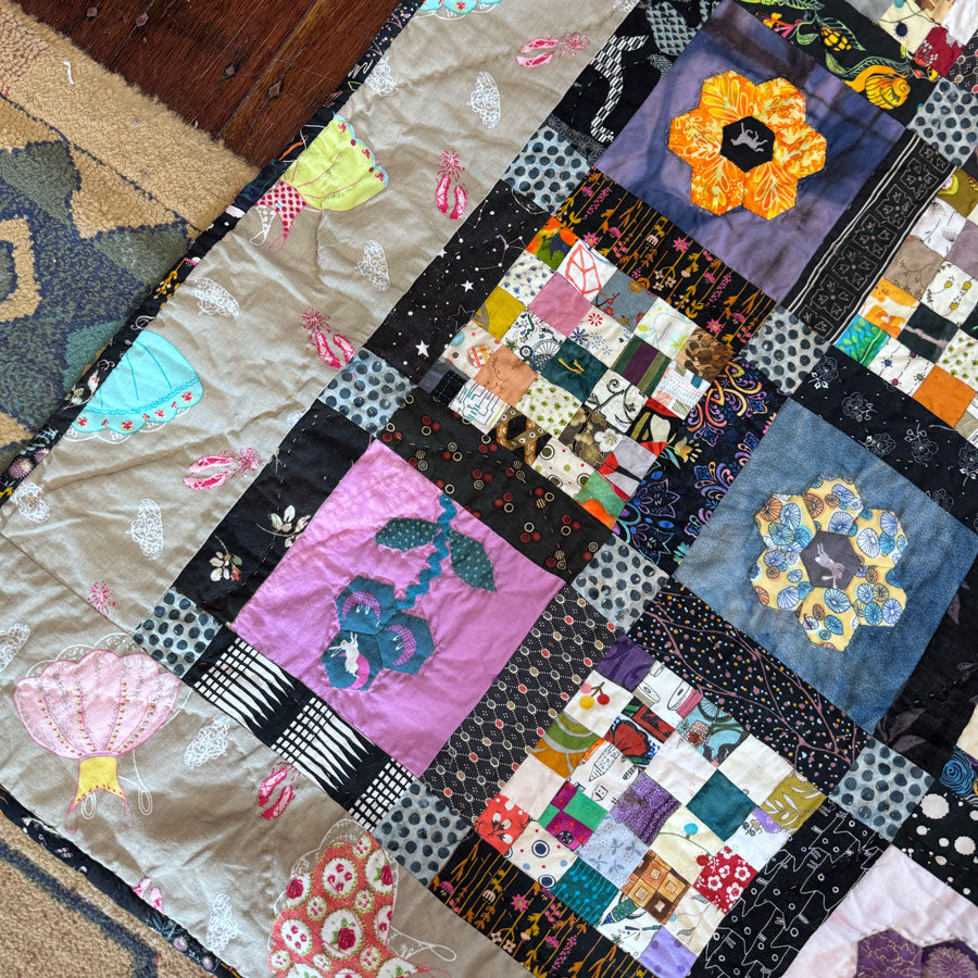 Handmade hexagon quilt