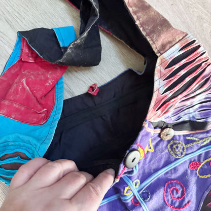 Large crossbody colourful bag