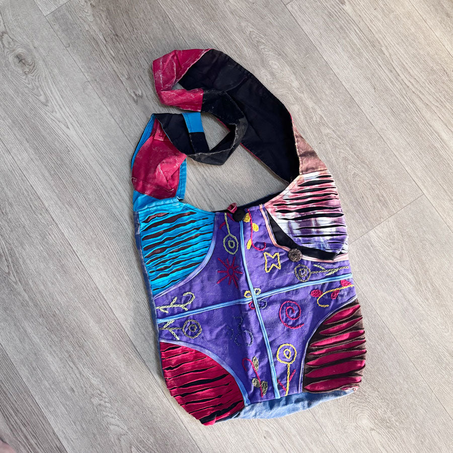 Large crossbody colourful bag