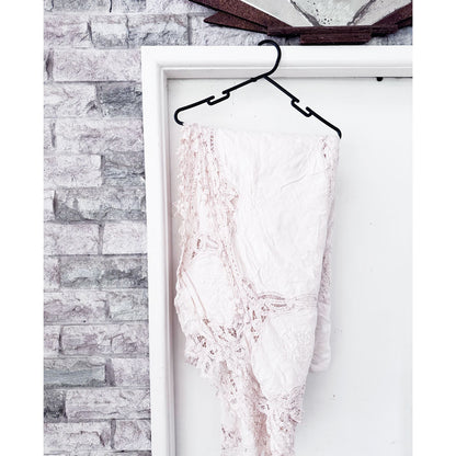 Huge cream embroidered lace tablecloth