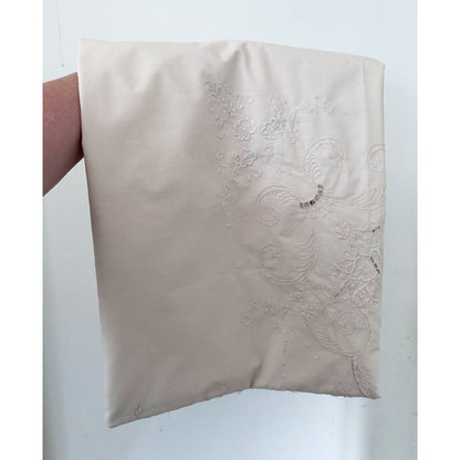 Tablecloth : large coffee cream embroidered