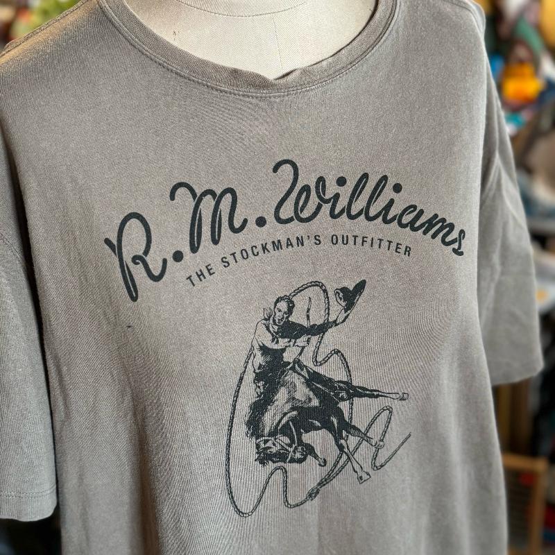 sz L RM Williams olive cowboy t shirt