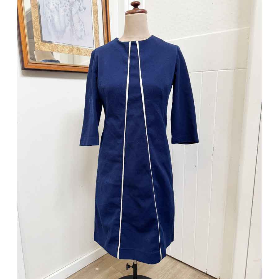 sz M royal blue mod shift dress