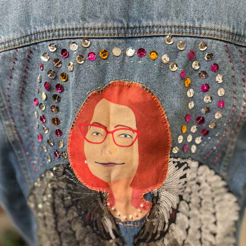 sz L sparkly Julia Gillard vest