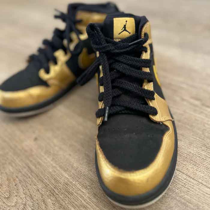 Kids Gold Black Nike Air Jordans