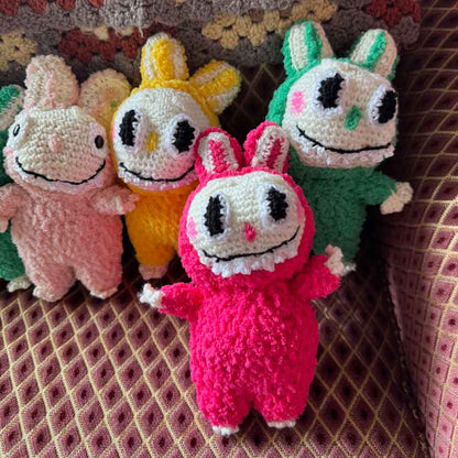 Hand knitted LABUBU bunny toys