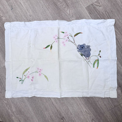 Koala embroidered pillowcase