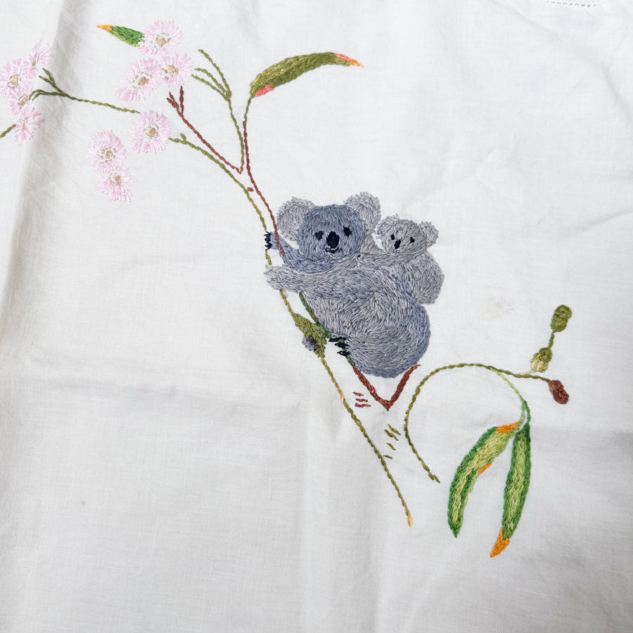 Koala embroidered pillowcase