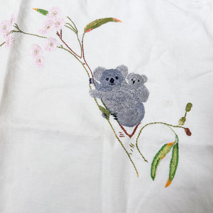 Koala embroidered pillowcase