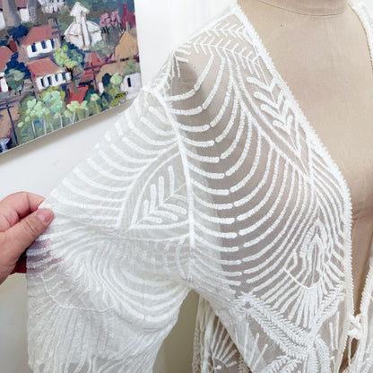 sz 18 white lace kimono