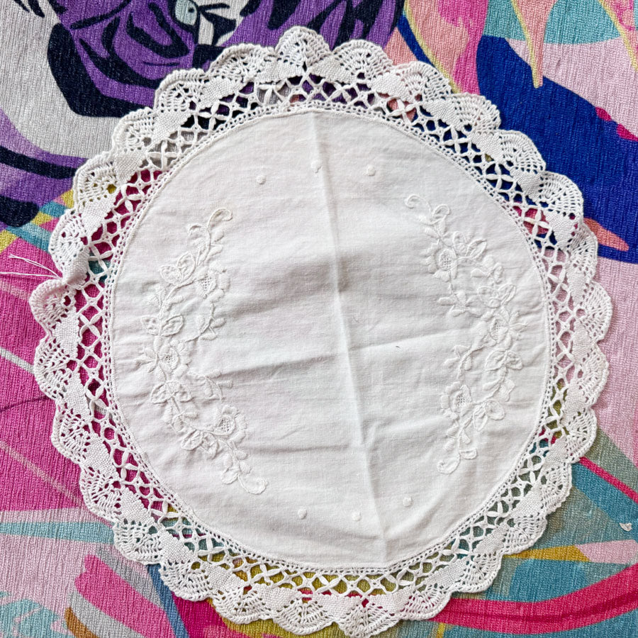 Large round white doilie