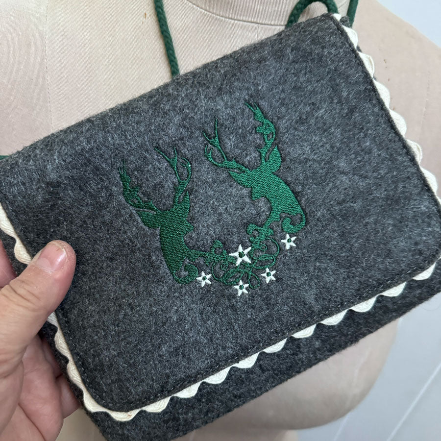 Grey flannel deer bag