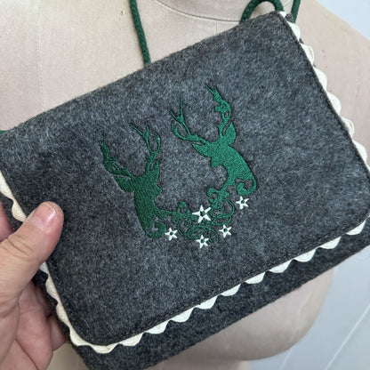 Grey flannel deer bag