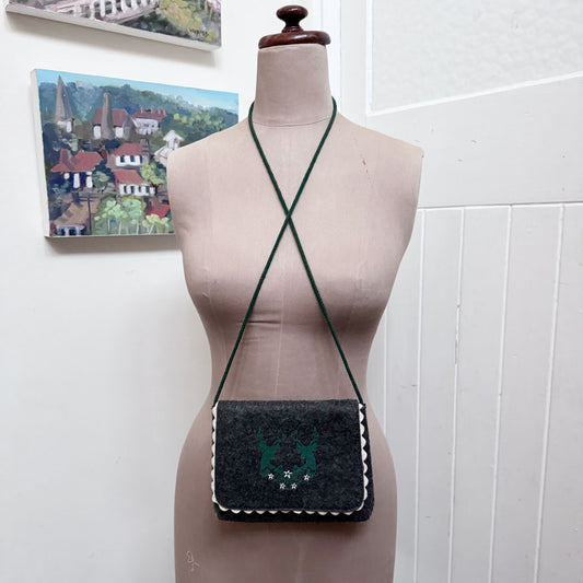 Grey flannel deer bag