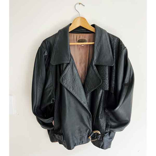 sz 12 1980s leather jacket 8493