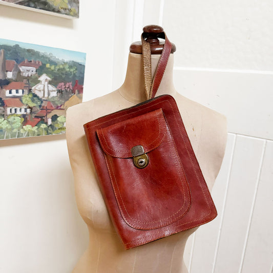 Leather carry man bag