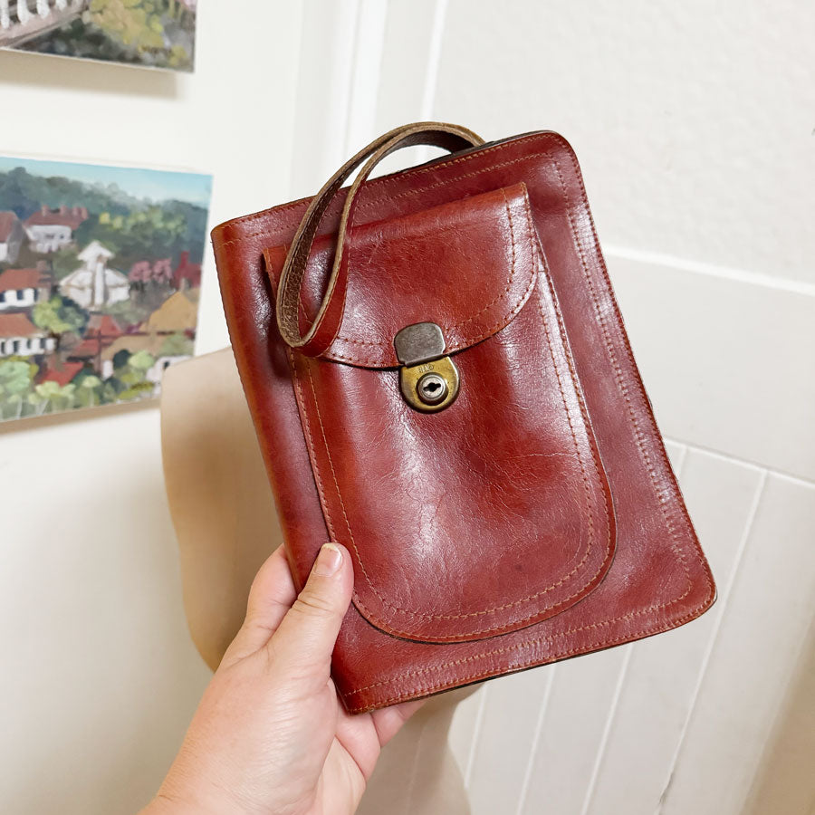 Leather carry man bag