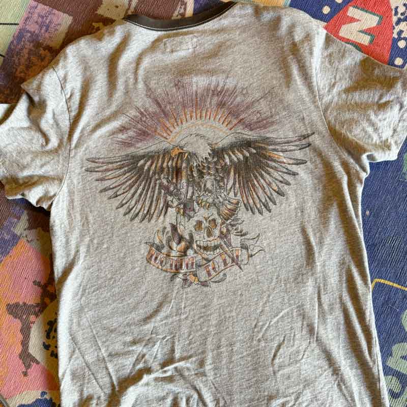 sz M Lucky Brand eagle grey t shirt