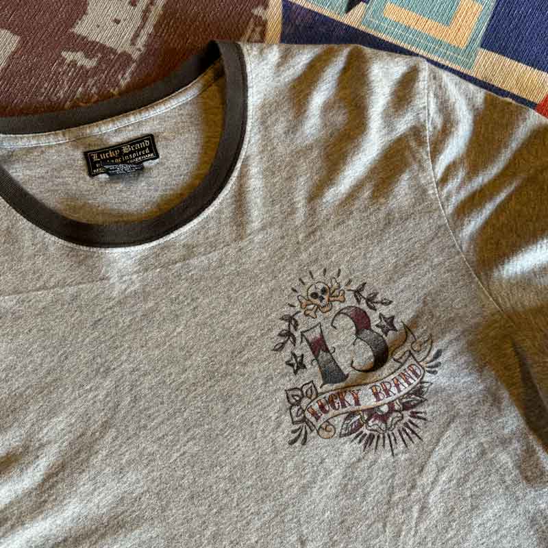 sz M Lucky Brand eagle grey t shirt