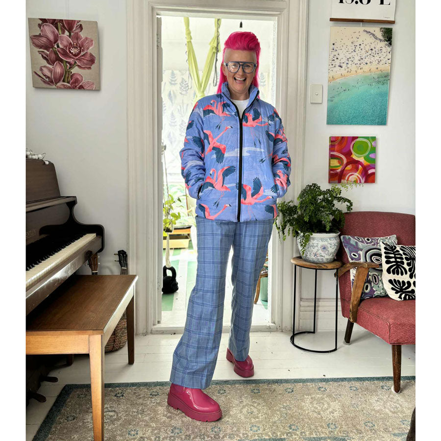 Flying Flamingos women’s puffer jacket