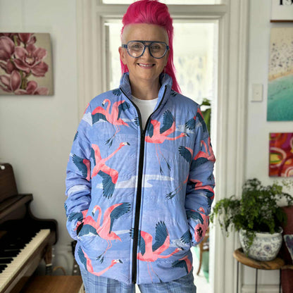 Flying Flamingos women’s puffer jacket