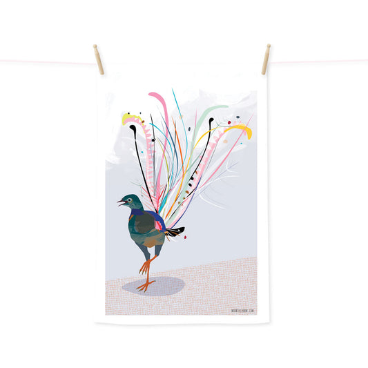 PRE ORDER Lyrebird tea towel