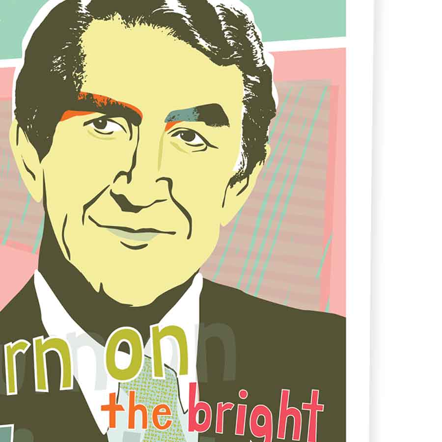 Malcolm Fraser Turn on the bright lights tea towel