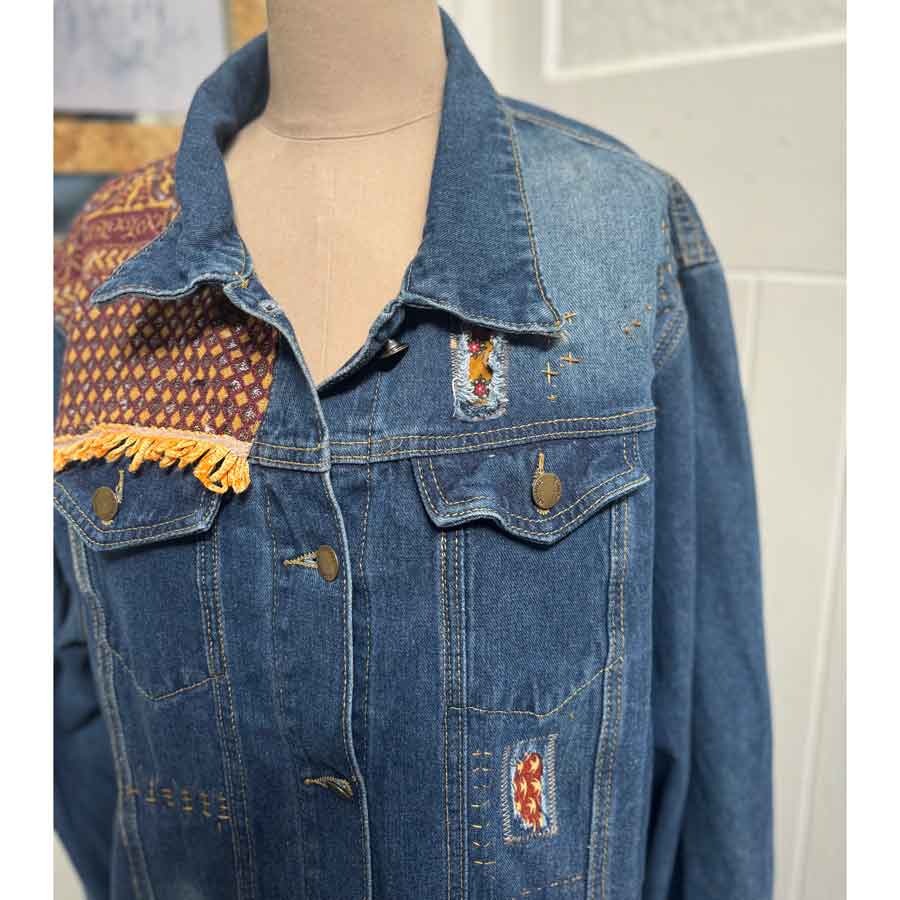 Curvy upcycled denim coat Mango Lassie