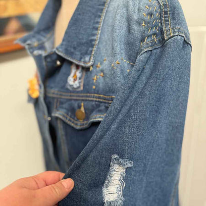 Curvy upcycled denim coat Mango Lassie