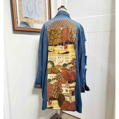 Curvy upcycled denim coat Mango Lassie