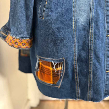 Curvy upcycled denim coat Mango Lassie