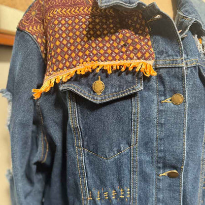 Curvy upcycled denim coat Mango Lassie