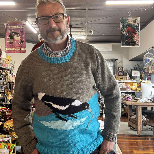 Magpie handknit jumper