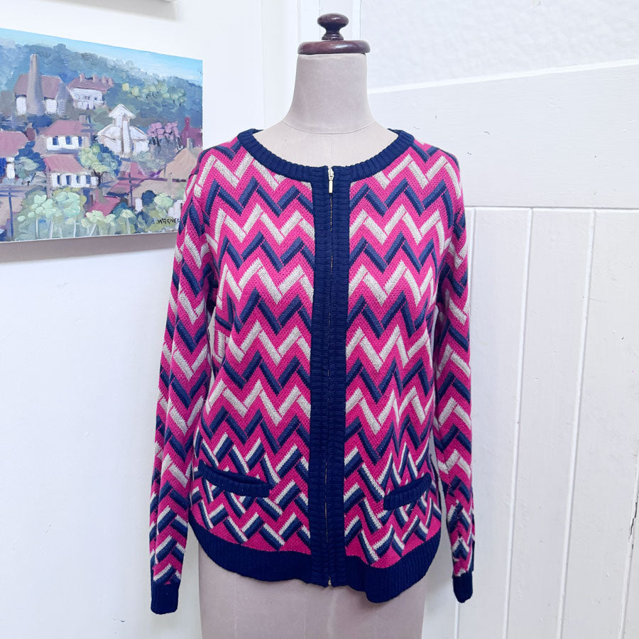 sz L Marco Polo chevron cardigan