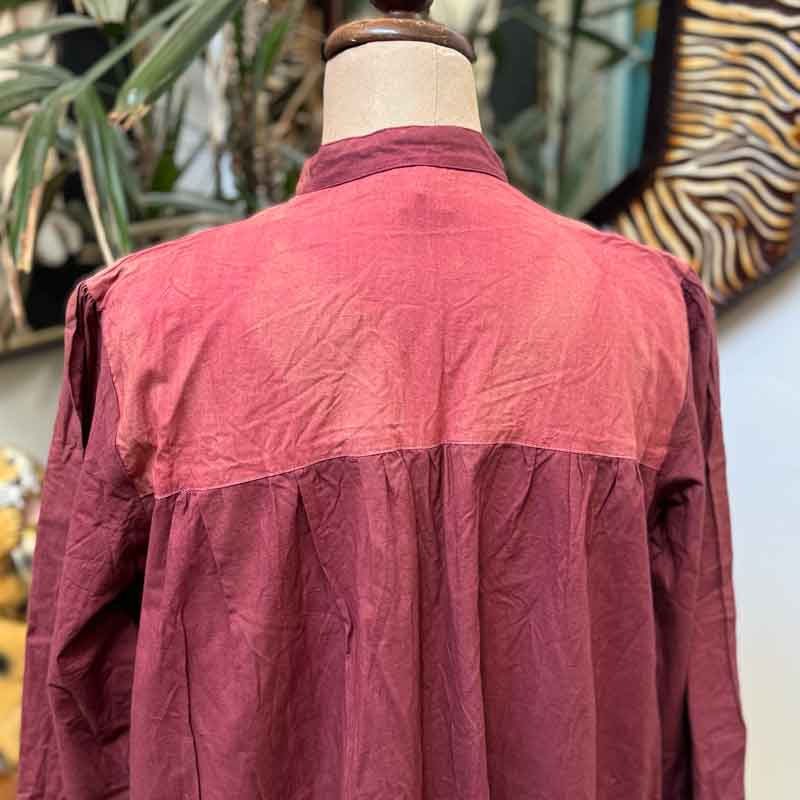 sz M vintage indian cotton maroon dress