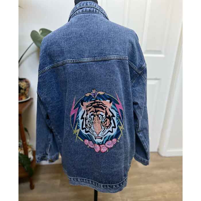 RTS sz 2xL Electric Tiger mens denim jacket