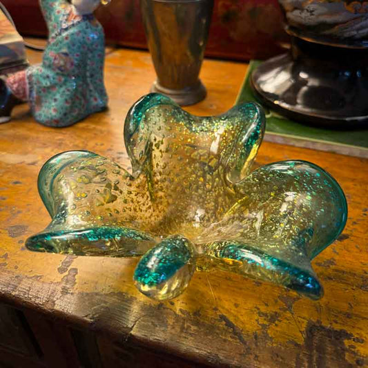 Murano green glass bowl