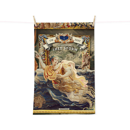 Navigate this shit storm tea towel